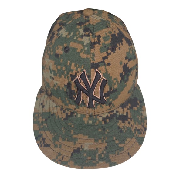 New York Yankees Hat Tan Size 7 Digi Camo New Era 59Fifty Fitted‎ USMC - Picture 3 of 9